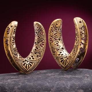Engraved Open Top Brass Tunnels