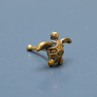 Turtle Brass Nose Bone