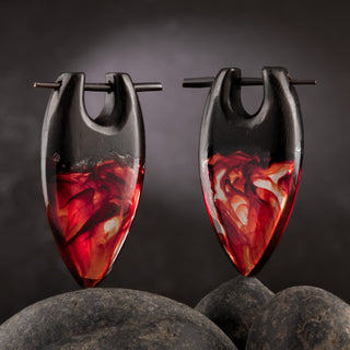 Arang Wood Pin Hangers with Red Epoxy
