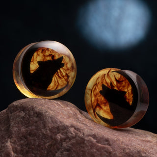 Epoxy Plugs with Howling Wolf