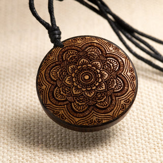 Mandala Wood Necklace
