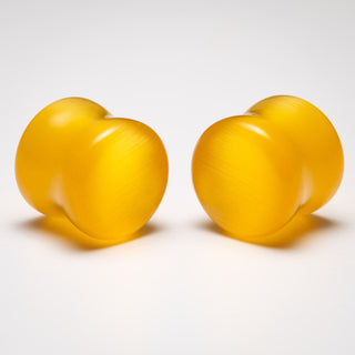 Yellow Glass Cat Eye Plugs