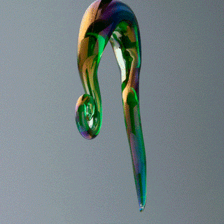Iridescent Green Treble Glass Hangers
