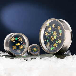 Stainless Steel Plugs with Snowflakes
