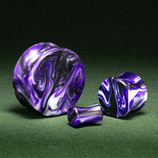 Purple Swirl Resin Plugs