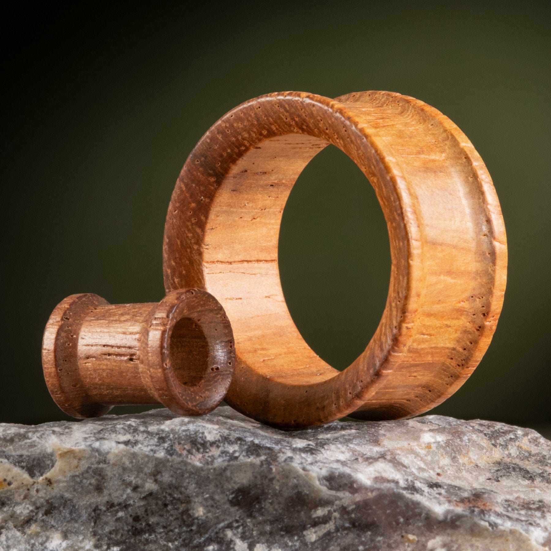 0 Gauge Earrings In Mm Pair Of Teak Wood 2-Tone Double Flared Flesh Tunnel Piercing Jewelry Stretcher Ear Plug Earring Lobe Wood Gauges - Foto 5