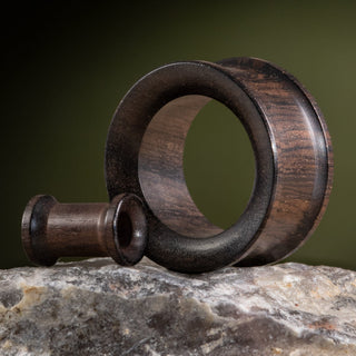 Ebony Wood Double Flare Tunnels