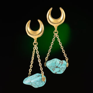 Open Top Brass Hangers with Turquoise