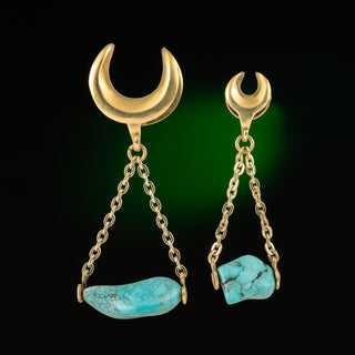 Open Top Brass Hangers with Turquoise
