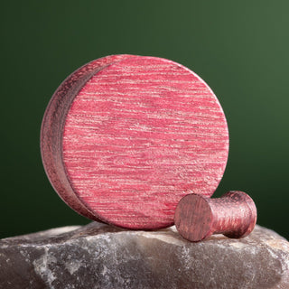 Purple Heart Wood Double Flare Plugs