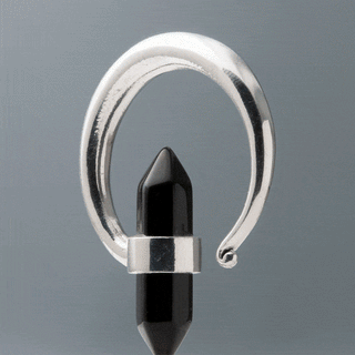 White Brass Hangers with Onyx Pendant