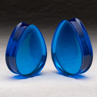 Blue Acrylic Resin Teardrop Plugs
