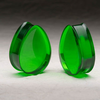 Green Acrylic Resin Teardrop Plugs