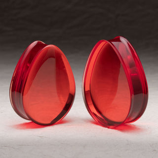 Red Acrylic Resin Teardrop Plugs