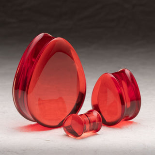 Red Acrylic Resin Teardrop Plugs