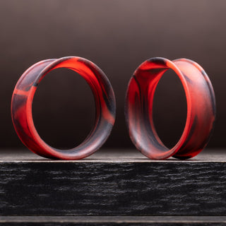 Swirl Red and Black Thin Silicone Tunnels