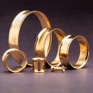 Gold Double Flare Steel Tunnels