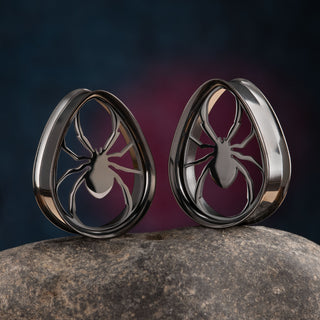 Black Stainless Steel Spider Teardrop Tunnels