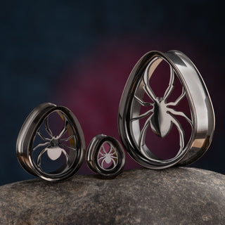 Black Stainless Steel Spider Teardrop Tunnels