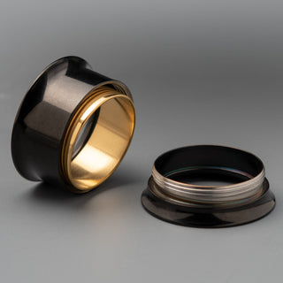 Black Steel Tunnels with Gold Inner Plating