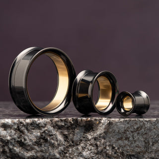Black Steel Tunnels with Gold Inner Plating