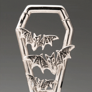 Stainless Steel Hinged Coffin Hangers with Bats