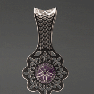 Stainless Steel Hangers with Open Lattice and Amethyst Captured Bead
