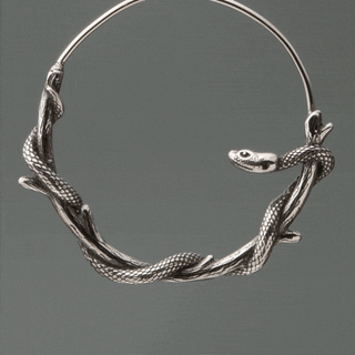 Stainless Steel Hoop Hangers with Branch and Twisted Snake