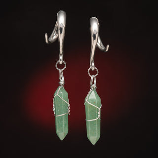Stainless Steel Hangers with Aventurine Points