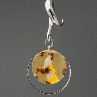 Stainless Steel Hangers with Yellow Speckled Disc
