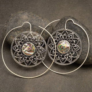 Silver Plated Brass Hangers with Abalone