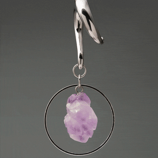 Stainless Steel Hangers with Rough Amethyst