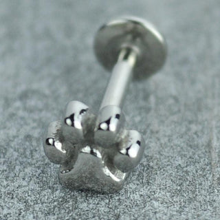 Pawprint Stainless Steel Labret