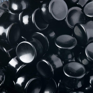 Black Obsidian (Volcanic Glass) Concave Plugs