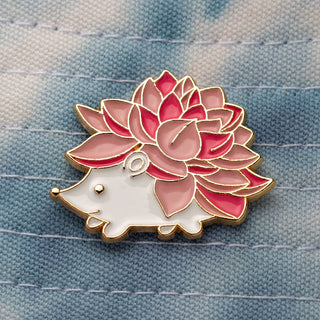 Pink Lotus Hedgehog Pin