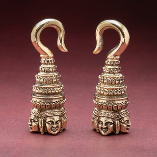 Four Sided Buddha Brass Ear Weights Hangers