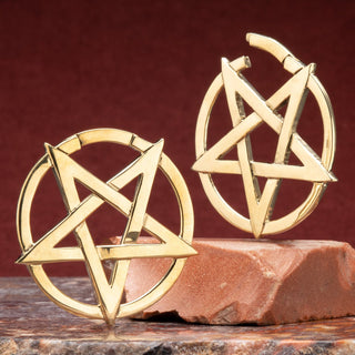 Pentagram Hinged Clasp Brass Hangers