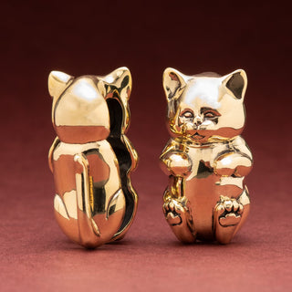 Lucky Kitten Brass Hangers
