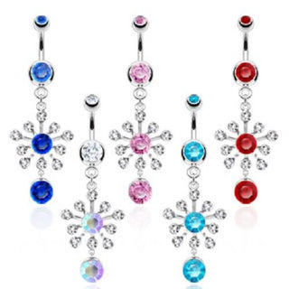 Snowflake CZ Belly Ring
