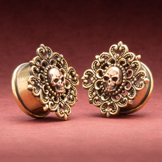 Brass Plugs with Copper Skull