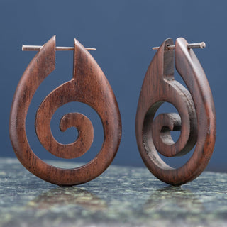 Narra Wood Swirl Earrings Hangers