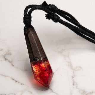 Lava Wood and Epoxy Necklace