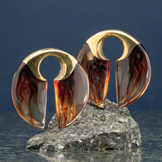 Lava Melt Brass Keyhole Hangers with Epoxy