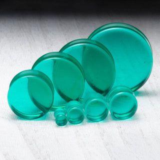 Green Double Flare Glass Plugs *Discontinued*
