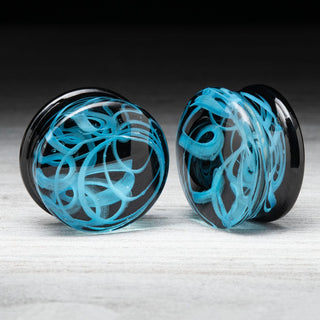 Blue Marble Glass Plugs