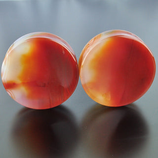Red Banded Agate Double Flare Plugs # GRB-050-1-P