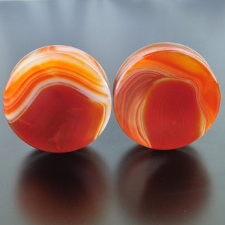 Red Banded Agate Double Flare Plugs # GRB-050-3-P