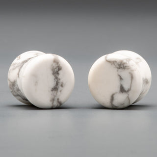 Howlite Double Flare Plugs #HW-011-3-P (11mm)