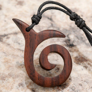 Whale Tail Wood Necklace