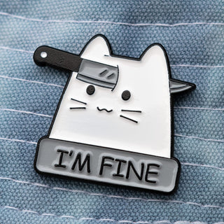 I'm Fine Cat Pin